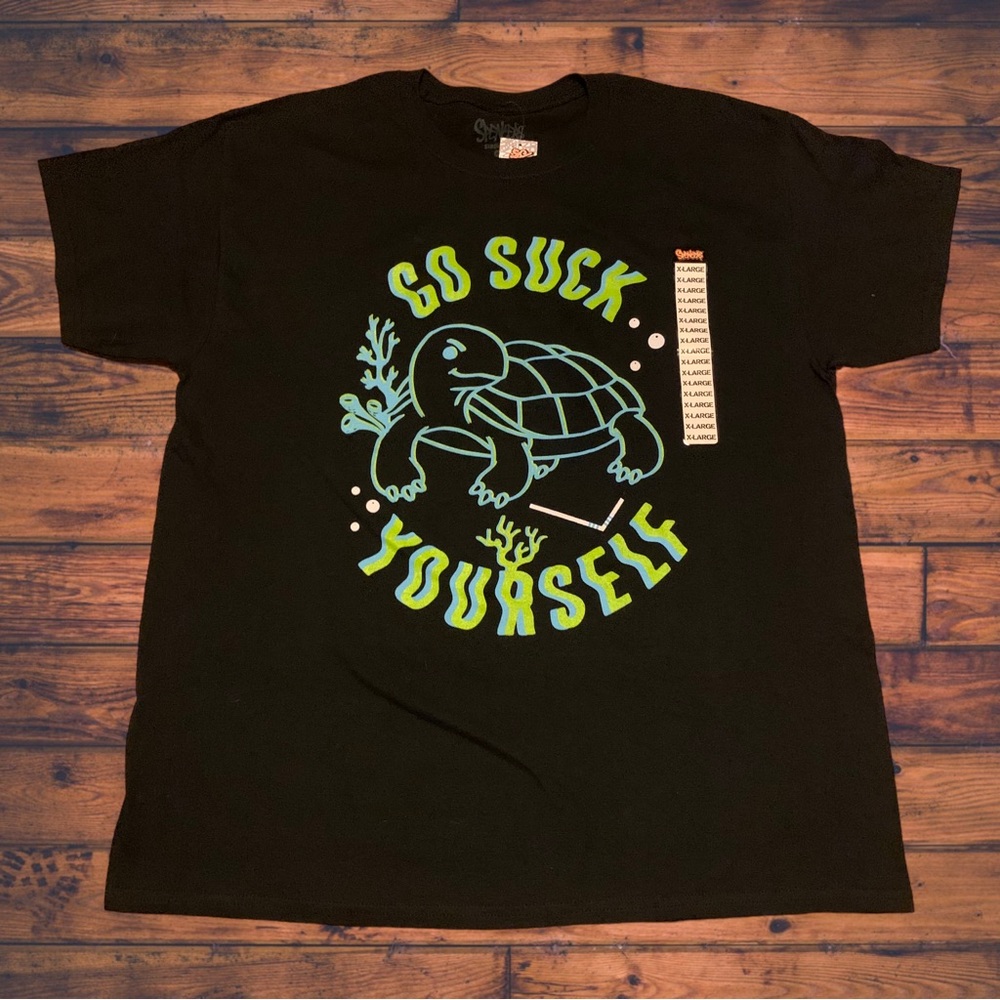 Threadless Funny Animal Shirt Turtle Go Suck Yourself Spencer’s Neon Emo Scene